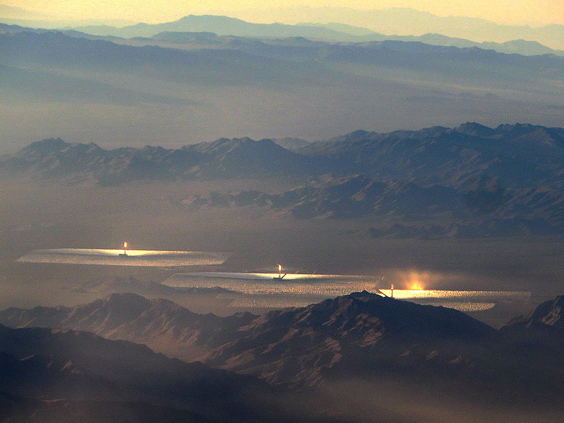 The Ivanpah Solar Electric Generating Plant, near San Bernardino County, California